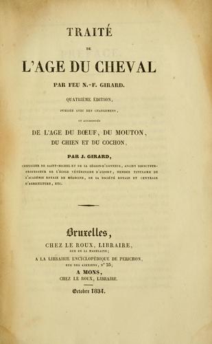 Traité de l'age du cheval