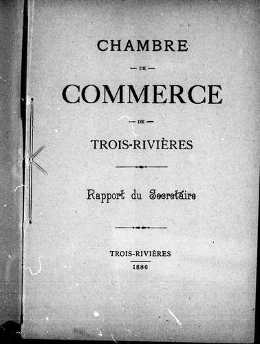 Rapport du secrétaire