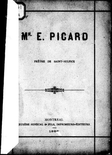 Mr. E. Picard prêtre de Saint-Sulpice