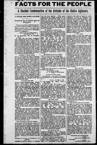 A Decided condemnation of the attitude of the Rielite agitators