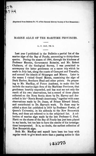 Marine algae of the Maritime provinces