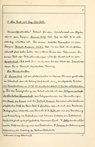 Urkunden des aegyptischen Altertums