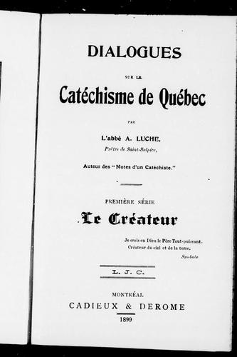 Dialogues sur le catéchisme de Québec