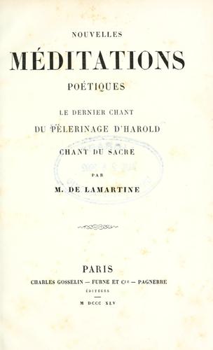 uvres completes de M. de Lamartine.