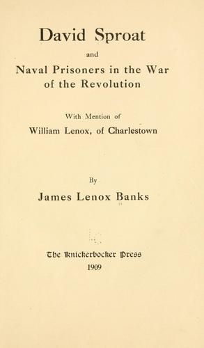 David Sproat and naval prisoners in the war of the revolution