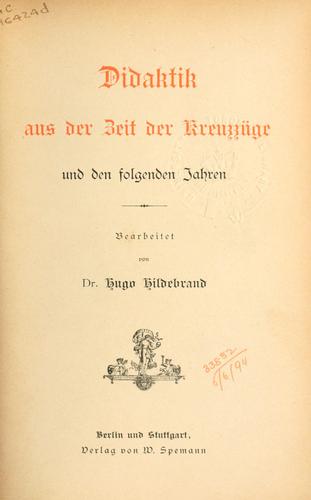 Didaktik aus der Zeit der Kreuzzüge