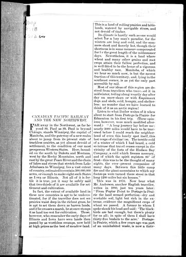 Canadian Pacific Railway and the new Northwest