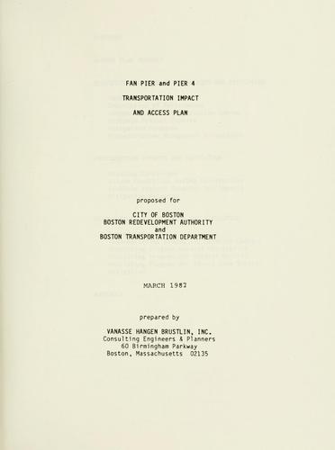 Fan pier and pier 4 transportation impact and access plan.