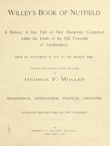 Willey's book of Nutfield