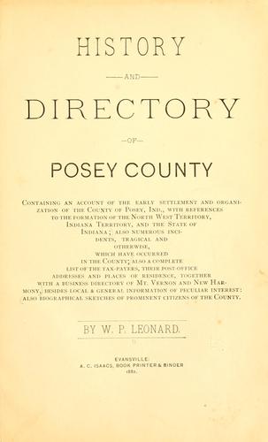 History and directory of Posey County