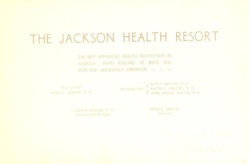 The Jackson health resort ...