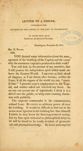 Letter to a friend, concerning the building of the Capitol in the city of Washington