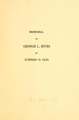 Memorial of George L. Rives