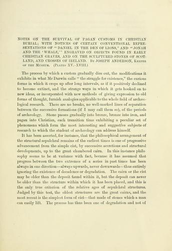 Notes on the survival of pagen customs in Christian burial