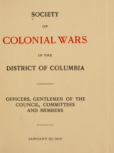 Officers, gentleman of the council, committees and members, January 29, 1910.