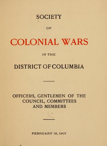 Officers, gentlemen of the council, committees and members, February 15, 1907.