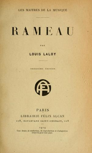 Rameau, par Louis Laloy.