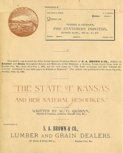 "The state of Kansas and her natural resources."