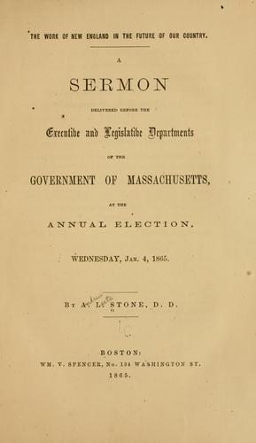 The work of New England in the future of our country.