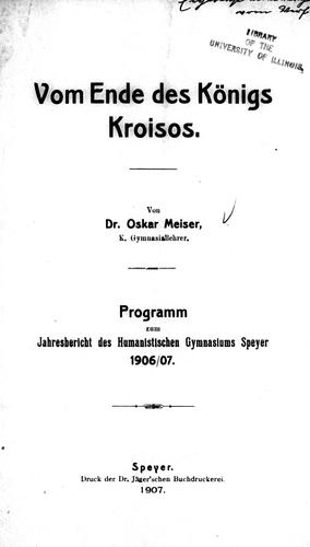 Vom Ende des Königs Kroisos