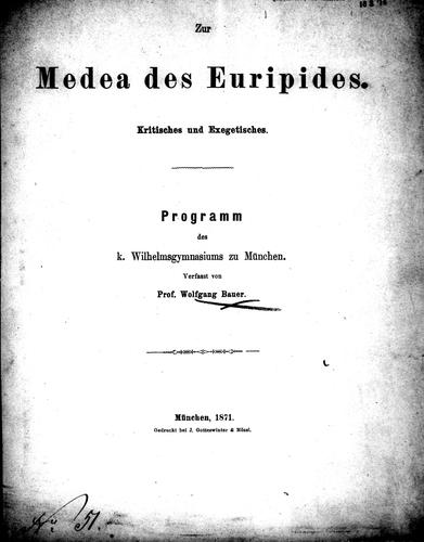 Zur Medea des Euripides