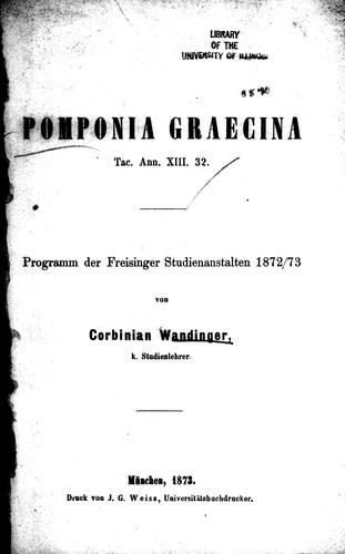 Pomponia Graecina Tac. Ann. XIII. 32