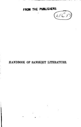 A handbook of Sanskrit literature