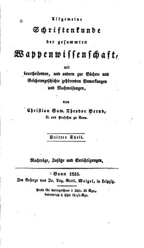 Allgemeine schriftenkunde der gesammten wappenwissenschaft