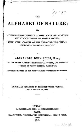 The alphabet of nature