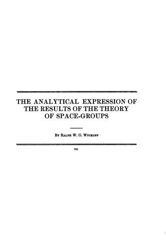 The analytical expression of the results of the theory of space-groups