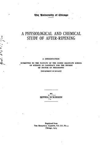 A physiological and chemical study of after-ripening ...