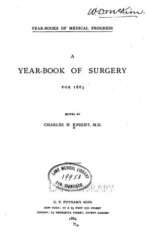 A year-book of surgery for 1883