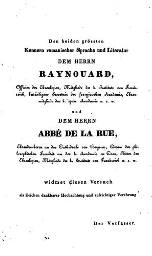 Über die neuesten Leistungen der Franzosen für die Herausgabe ihrer National-Heldengedichte, insbesondere aus dem fränkisch-karolingischen Sagenkreise