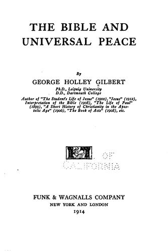 The Bible and universal peace
