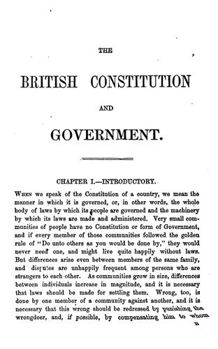 The British constitution and government