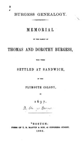Burgess genealogy.