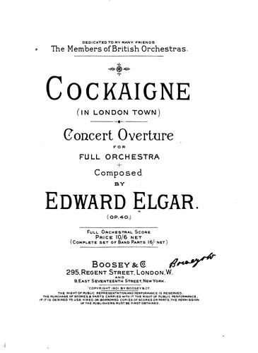 Cockaigne (In London town) concert overture.
