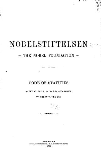 Code of statutues given at the R. Palace in Stockholm on the 29th June 1900