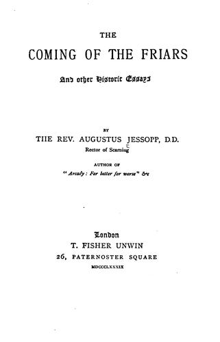 The coming of the Friars