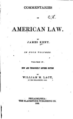 Commentaries on American law.