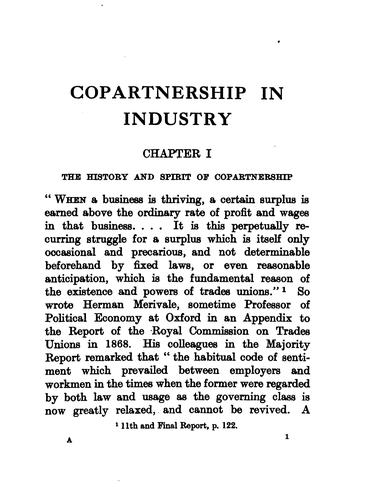 Copartnership in industry