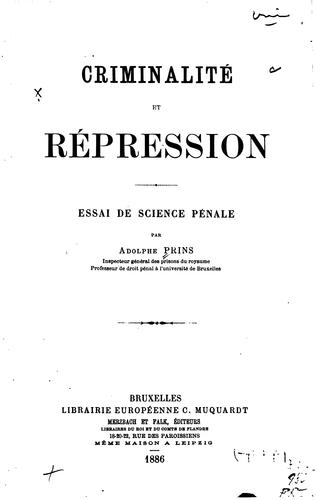 Criminalité et répression