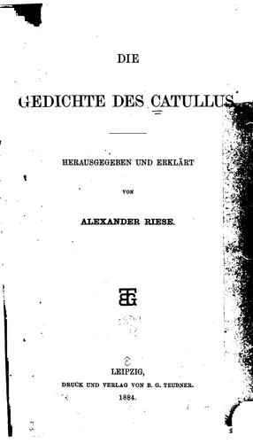 Die gedichte des Catullus.