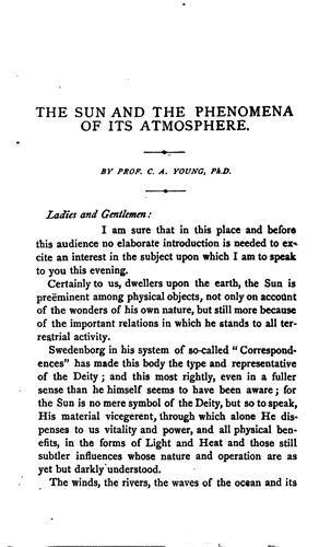 The sun and the phenomena of its atmosphere