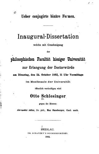 Ueber conjugirte binäre formen ...