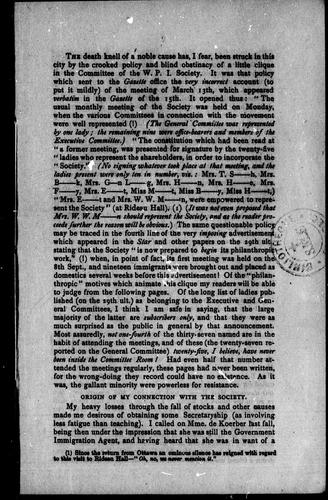 An autocratic ex-president, or, Three months' experience in connection with a ladies' committee