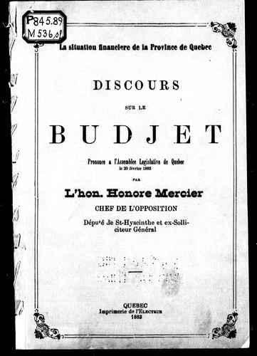 Discours sur le budjet [i.e. budget]