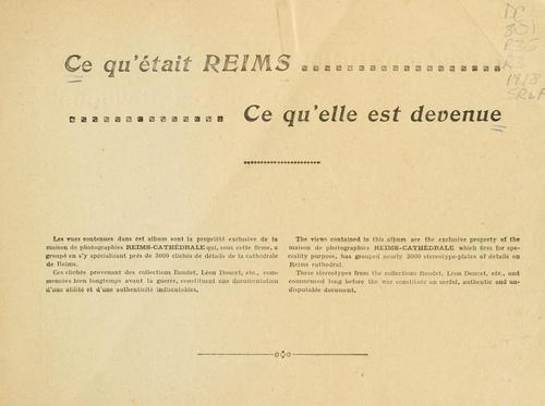 Ce qu'était Reims, ce qu'elle est devenue