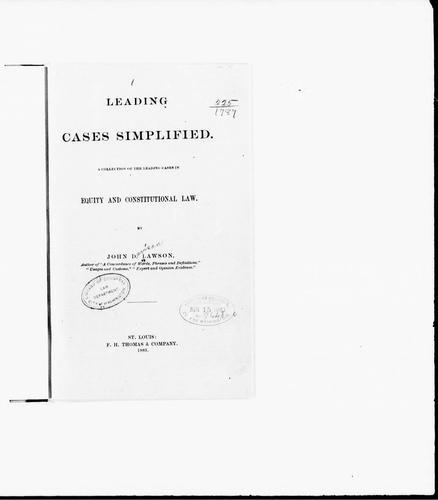 Leading cases simplified