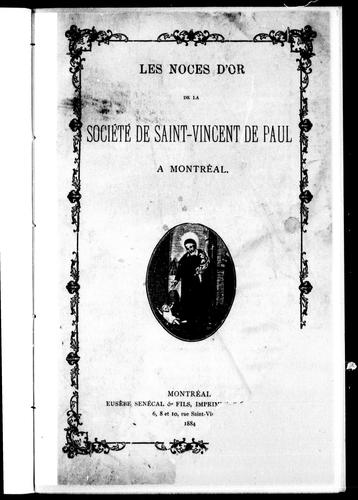 Les noces d'or de la Société de Saint-Vincent de Paul à Montréal